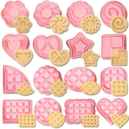 YeahBoom 16 Stück Keksausstecher,Cookie Cutter kinder,Ausstechformen Kinder,Plätzchen Ausstecher,Kekse Formen Ausstecher für Kinder DIY Cookie Fondant Schokoladen Plätzchen Brot