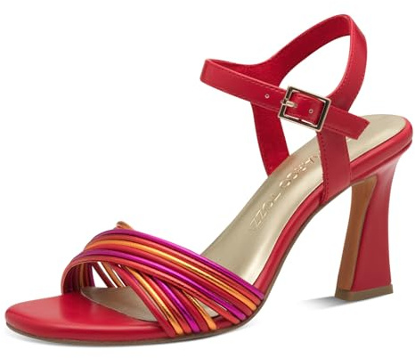 Marco Tozzi Sandali da Donna con Tacco Elegante con Fibbia, Red Comb, 41 EU