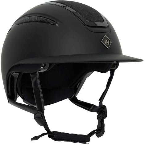 Imperial Riding Unisex – Erwachsene Reithelm IRHOlania Deluxe Big Visor, Black Glitter, S