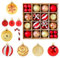 Weihnachtskugeln Christbaumschmuck Set - 40 Stück Weihnachtsdeko mit Aufhänger Zuckerstangen Christbaumkugeln Plastik Weihnachten Anhänger Rot Weiß Gold Ø6CM/3.5CM
