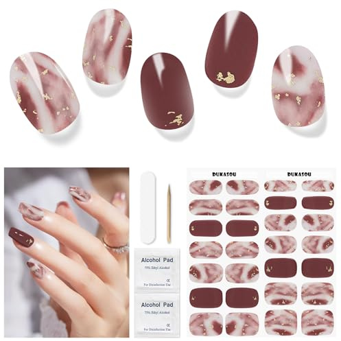 Nagelfolie UV Härtend - 28 Stück Nagelsticker Herbst UV Gel Nagelfolien Selbstklebend Halloween Nail Sticker Nagellackstreifen Gel-Nagelaufkleber in Salonqualität Art Stickers