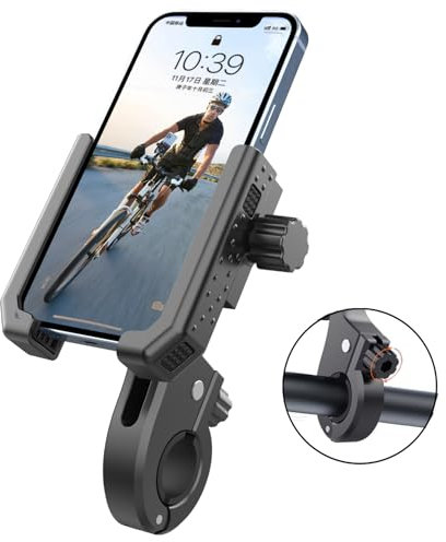 Yuexitech Bike Phone Mount, Motorcycle Phone Holder with 360° Adjustment, Handlebar Installation, Camera Friendly, Phone Holder Bike fits 4.7”-7.2” Phone