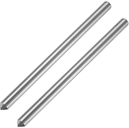 QUARKZMAN 2 Stück Diamantschleifer, 9,5 mm x 152 mm (3/8 x 6) Einzelner konischer Punkt Schleifrad runder Stift Geschweißte Diamant-Abrichtwerkzeuge, Silberton