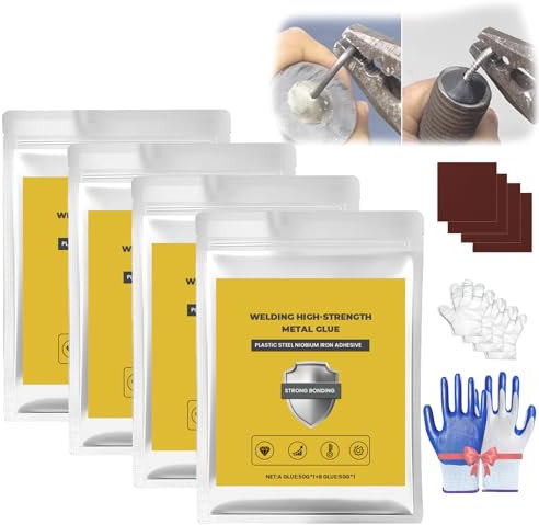 Welding High-Strength Metal Glue, Welding Glue High Strength, Heat Resistant Waterproof Metal Repair Glue,Epoxy Glue,Pipe Leak Repair Sealant, All Purpose Repair Glue for Plastic, Wood (4 pcs)