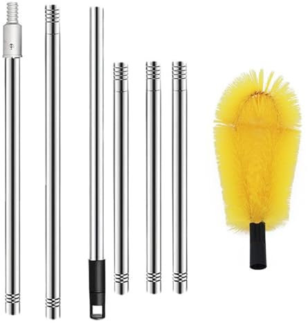 Limpiadores de canalones desde el suelo, limpiador de canalones de cabezal de cepillo flexible, diseño eficiente, herramienta de limpieza de canalones segura, fácil mantenimiento para escombros de