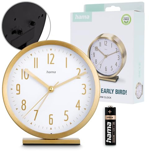 Hama Wecker Skye, geräuscharm, goldfarben