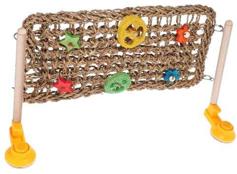 HAPINARY Kletternetz Für Papageien Gewebtes Hängebett Robustes Vogel-Spielzeug Kletterspielzeug Für Papageienkäfig Strickleiter Für Unzertrennliche Vogelnetzspielzeug Mit