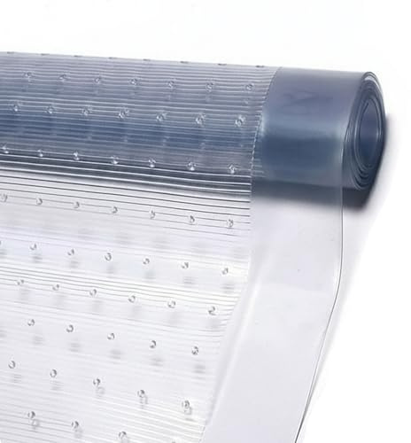 DUAYRA Vinyl Plastic Carpet Protector | Heavy Duty Clear Floor Mat | Home, Hallway, Kitchen Runner | Anti Slip Backing Grippers Waterproof Sheet | Thick Film Transparent Roll | (15FT x 27 Inches)