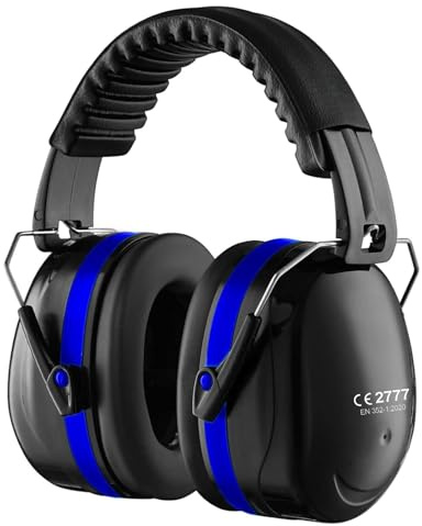 SHOCHX Ear Defenders Adults, SNR 33dB Noise Cancelling Headphones for Shooting, Hearing Protection Earmuffs, Sensory Headphones, Ear Defenders for Autism, DIY, Mowing, Construction (Blue)