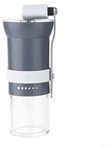 Macinacaffè fatto a mano, leggero e portatile, con manico ergonomico in acciaio inox (grigio)