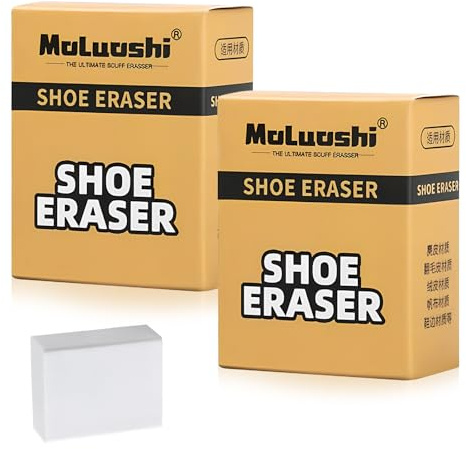 2er Pack Wildleder Radiergummi mit Polierpartikeln – Hochwirksamer Schmutzradierer für Schuhe, Ideal für Sneaker, Lederschuhe & mehr