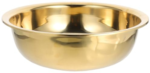 Veemoon Palangana y Jarra de Acero Inoxidable Dorado, Tazón Mezclador de Metal para Cocina y Baño, Fácil Limpieza y Bordes Redondeados