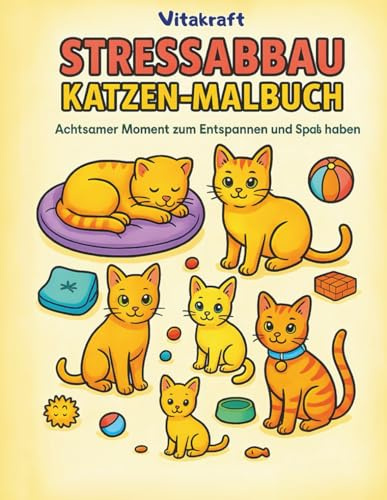 Vitakraft Stressabbau Katzen Malbuch: Achtsame Momente zum Entspannen und Spaß haben