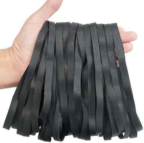 AOUOU Lot de 25 grands élastiques noirs en caoutchouc de 5 mm de large pour poubelles, fournitures de bureau, dossiers, litière pour chat