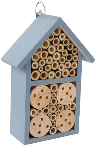 Homoyoyo Holz bienenhaus Bemalt Dekoratives Insektenhotel für Garten Wetterfestes Nisthaus für Wildbienen Marienkäfer und Schmetterlinge als Schützendes Nistplatz zuhause
