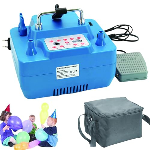 Bomba De Aire Eléctrica para Globos – Inflador De Globos De Doble Agujero 800W con Función Memoria, Tiempo & Cantidad Ajustables, con Bolsa De Transporte, Ideal para Fiestas, Bodas & Eventos
