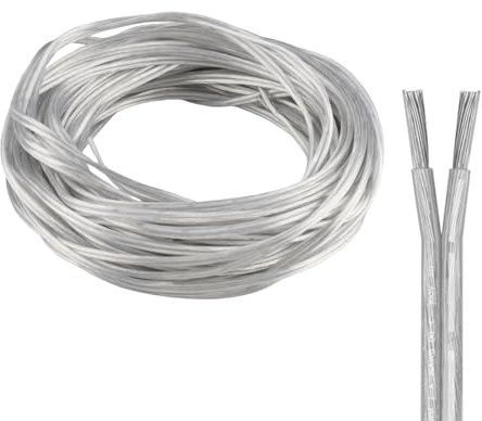 ZoZoMaiy 5M Transparent Electrical Wire, Clear 2 Core Cable, Flexible PVC Electric Cable, 18AWG Flexible Extension Cables, Outer Diameter 2.1 * 4.2mm, for Low Power Household Appliances
