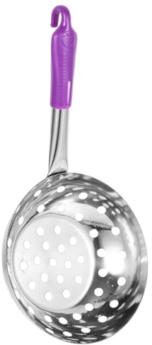 Toyvian Schiumarola in Acciaio Inossidabile con Manico Ergonomico, Colino Versatile per Pasta e Frutti di Mare, Utensile da Cucina Resistente e Lavabile in Lavastoviglie Colore Casuale