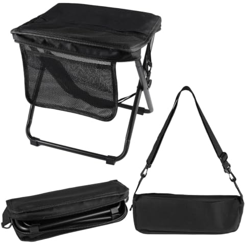 32 x 28 x 30 cmTabouret Pliable et Portable avec Sac de Rangement | Acier au Carbone, Tissu Oxford Renforcé, 120kg Charge Max pour Camping, Randonnée, Pêche, Jardin, Voyage