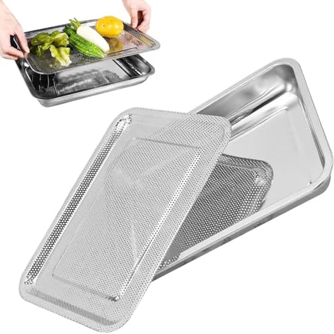Jubilofex Sprouting Tray Set - Edelstahl Keimschalen Mit Sieb Einsatz, Wiederverwendbare Pflanzen Keimung Trays | Hydroponik Indoor Gardening Gewächshaus Anzucht Pflanzen Wachstum