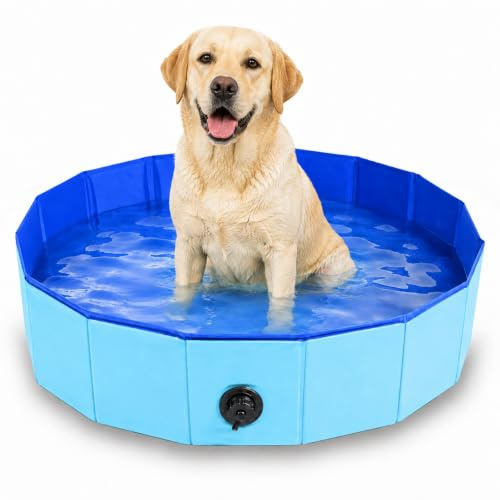 Hundepool Klein,100X30cm Hundepool Faltbar,Planschbecken Hund,Katzenpool,Robustes Planschbecken Pool,Swimmingpool Hundebadewanne Faltbarer für Hunde und Katzen