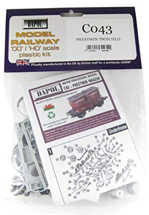 Dapol Model Railway Twin Silo Wagon Plastic Kit - OO Scale 1/76