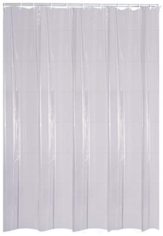RIDDER Duschvorhang Folie ca. 180x200 cm, Brillant, inkl. Ringe | 100% Wasserdicht | Transparent
