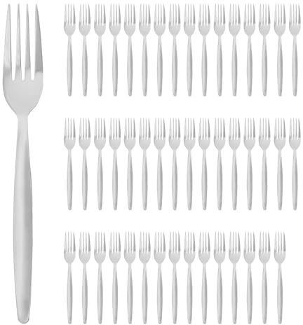Argon Tableware 48x Dinner Forks, Stainless Steel Dinner Cutlery Kitchen Table Fork Set Dishwasher Safe