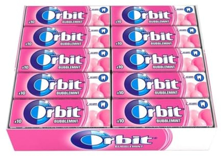 ORBIT BUBBLEMINT SIN AZUCAR (30 x 10) GRAGEAS