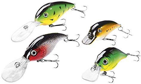 Crivit Angelköder set Wobbler Set 4 Stück Kunstköder Angel-Köder zum Hecht Angeln Barsch Forelle und andere Raubfische (Angelköder-set)