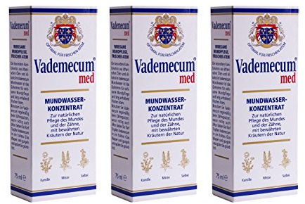 3x VADEMECUM MED Mundwasser Konzentrat 75ml PZN: 3022663 Natur, Original
