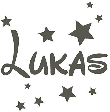 timalo® Wandtattoo mit Namen für Kinder – inkl. Sterne – personalisierbar für Jungen und Mädchen | 73077b-dunkelgrau-58cm-30sterne