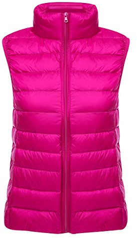 Piumino Smanicato Donna Leggero Gilet Imbottito Donna Giubbotto Smanicato Giacca Smanicata Invernale Piumini Leggeri Senza Maniche Donna Giacconi Invernali Cappotto Trapuntato Ultraleggero Rosa M
