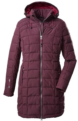 Killtec Damen Parka in Daunenoptik SKANE WMN QUILTED PRK - Damen Jacke mit abzippbarer Kapuze - Übergangsjacke ist wasserabweisend, pflaume, 50, 35618-000