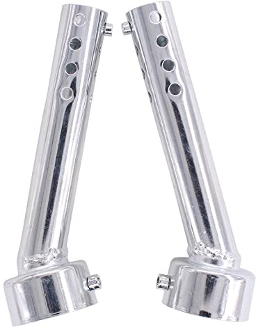 Doo Engy Universal 48 mm Auspuff Schalldämpfer Abgewinkelt Auspuffblende Auspuffanlage Motorradauspuff Endschalldämpfer Muffler DB Killer Noise Reducer für Krümmer Street Bike Motorrad Roller