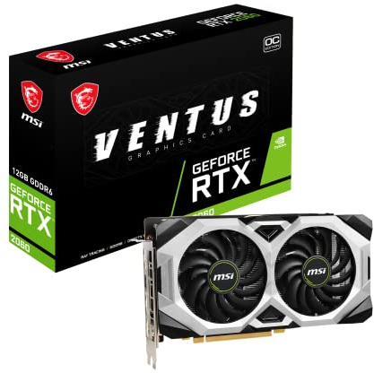 MSI Gaming GeForce RTX 2060 126GB GDRR6 192-bit HDMI/DP 1680 MHz Boost Clock Ray Tracing Turing Architecture VR Ready Tarjeta gráfica (RTX 2060 Ventus 12G OC)