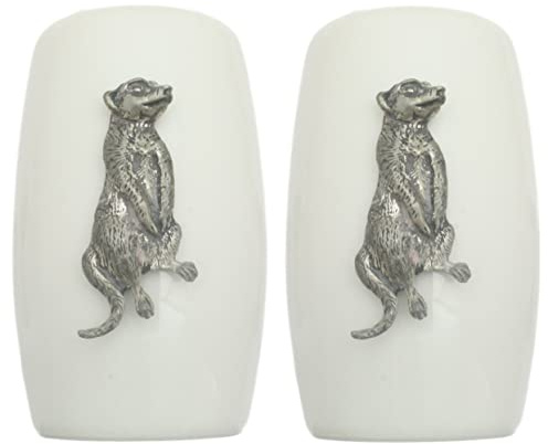 Meerkat China Salt and Pepper Shakers Cruet Set Modern White CSP 238