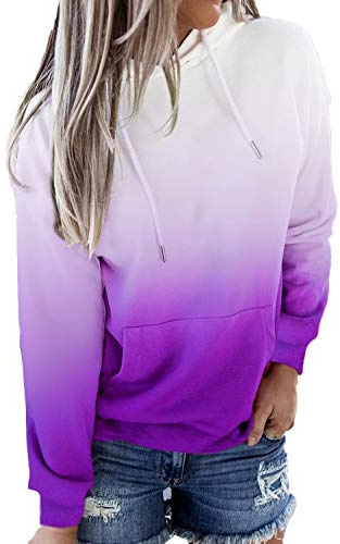 HVEPUO Donna Tie Dye Felpa con Cappuccio Larghe Hoodie Drawstring Sweatshirt