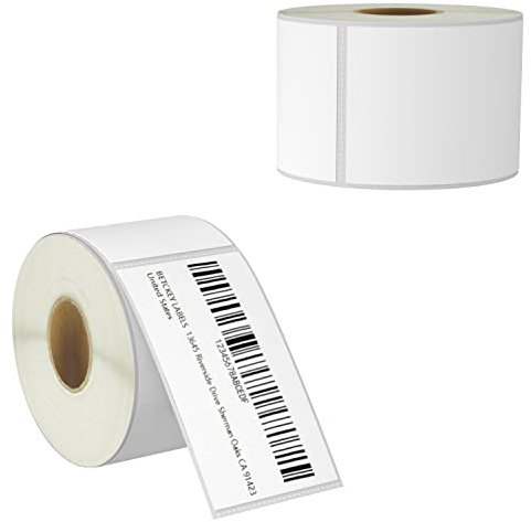 BETCKEY - 57mm x 102mm(2,25 in x 4 in) Perforadas Etiquetas Térmicas para Envío y Uso Múltiple Compatible con impresoras Zebra y otras [2 Rollen/700 Etiquetas]