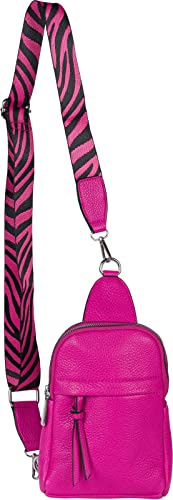 styleBREAKER Damen One Shoulder Rucksack, gemusterter Schultergurt, Einfarbige Crossbody Bag, Cityrucksack, Sling Bag 02012387