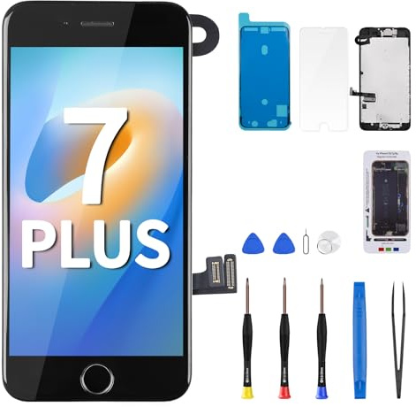 DGSCSMY for iPhone 7 Plus Screen Replacement with Home Button 5.5 Black | LCD 3D Touch Display Digitizer Earpiece Assembly Glass Front Camera Speaker Sensor Repair Tool Kit 7plus A1661 A1784 A1785
