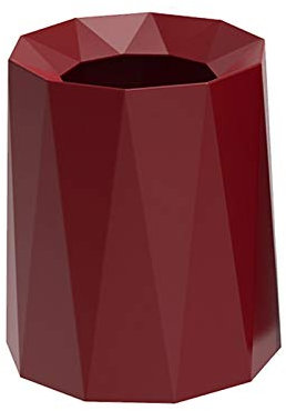 Poubelle d'intérieur Poubelle de luxe légère moderne Poubelle domestique sans couvercle Corbeille à papier créative de grande capacité (rouge L)