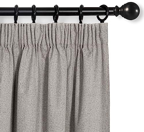 MYSKY HOME Vorhang Blickdicht Thermovorhang Hitzeschutz Gardienen 2-Set H 200 x B 140 cm Schlafzimmer Gardinen mit Kräuselband für Schienensystem Verdunklungsvorhänge, Leinen