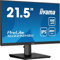 iiyama Prolite XU2292HSU-B6 54,6cm 21,5 IPS LED-Monitor Full-HD 100Hz HDMI DP USB3.2 FreeSync schwarz