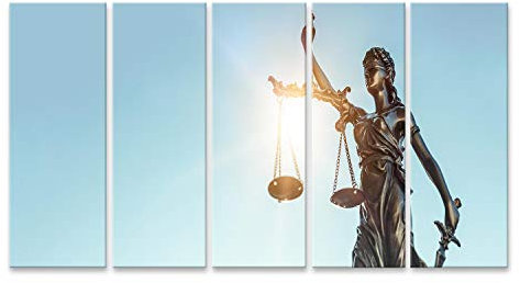 islandburner Prime Bild auf Leinwand Lady Justice Statue der Gerechtigkeit auf Himmel Bilder Wandbilder Poster