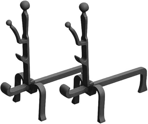 LUNA WAY CAST IRON - Alari in Ghisa per Camino | Resistenza Alte Temperature | Sostegno per Legna | Facile Assemblaggio | 60,3 x 58 cm 100% Ghisa
