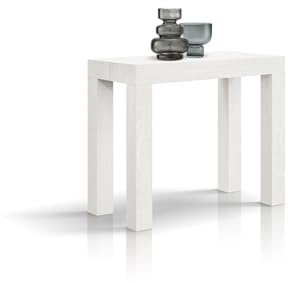 KONTE.DESIGN Consolle allungabile VIAREGGIO effetto bianco frassinato 90×45 cm – 90×300