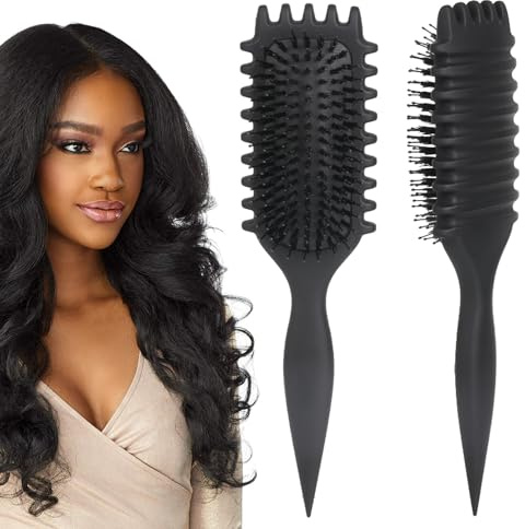 Lockenbürste, 2024Curl Defining Brush, Curl Defining Brush, zum Kämmen und Formen von Männern und Frauen (Black)