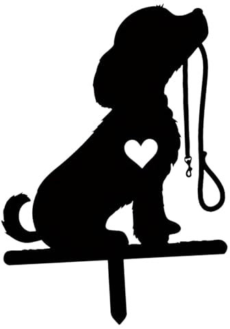 Milageto Statue de Chien En Métal, Décoration de Jardin, Figurine, Silhouette de Chien pour Patio, Pelouse Extérieure