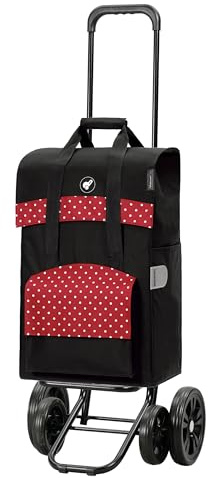 Andersen Einkaufstrolley - klappbar - 50 Liter - 4 Räder | höhenverstellbar - belastbar 50 kg - Stahlgestell - Trolley - Quattro Shopper Polly rot